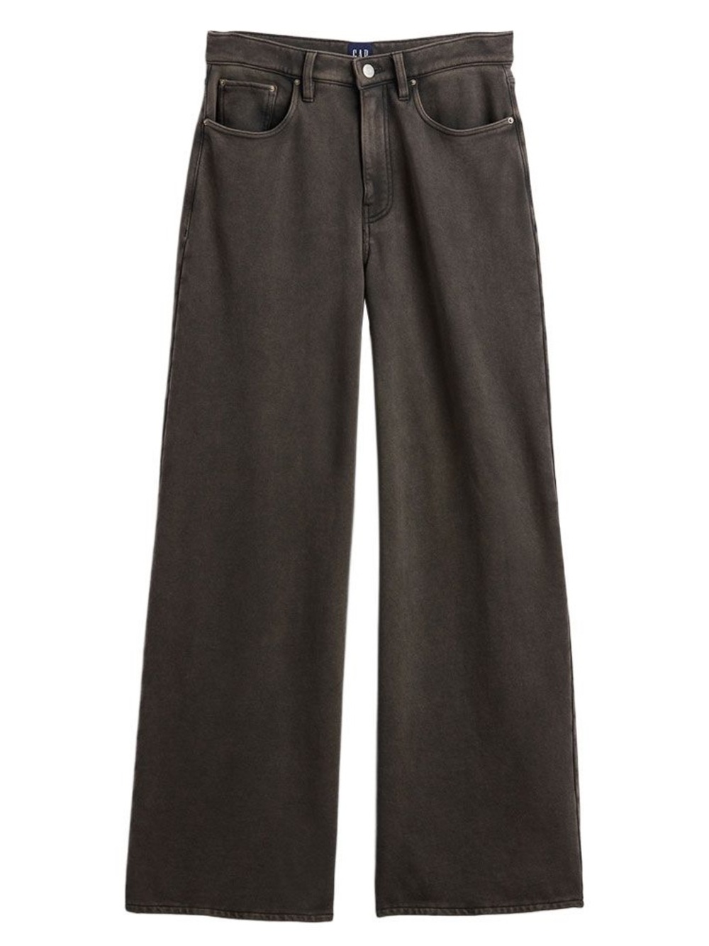GAP Dark Grey Heavyweight French Terry Wide-Leg Sweatpant Jeans | SIZE S - Picture 2 of 9